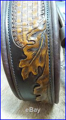 Leather Rifle Sling, Brown Leather, Hand Carved and Tooled, Made in the USA