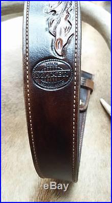 Leather Rifle Sling, Brown Leather, Handcraved in the USA, Oak Ridge, Economy AA