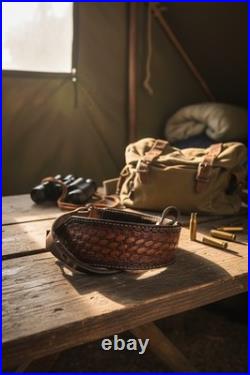 Leather Rifle Sling Custom Tooled Handcrafted From Genuine Leather