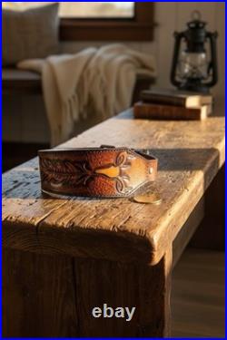 Leather Rifle Sling Custom Tooled Handcrafted From Genuine Leather