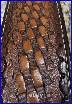 Leather Rifle Sling Custom Tooled Handcrafted From Genuine Leather