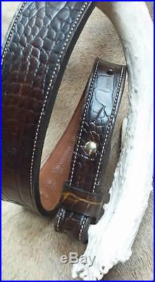 Leather Rifle Sling, Handcrafted in USA, Brown Leather, Padded, Economy AAA
