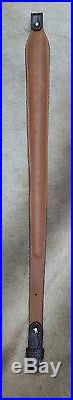 Leather Rifle Sling, Handcrafted in USA, Brown Leather, Padded, Economy AAA