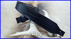 Leather Rifle Sling, Handcrafted in USA, Camouflage and Black Leather, Padded
