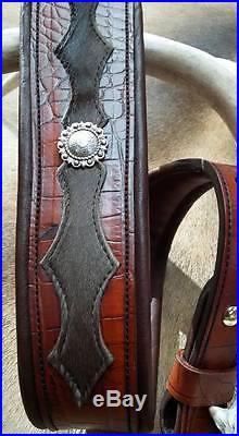 Leather Rifle Sling, Handcrafted in the USA, Brown Cow / American Bison, Bayou
