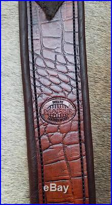 Leather Rifle Sling, Handcrafted in the USA, Brown Cow / American Bison, Bayou