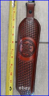 Leather Rifle Sling NRA Gun Strap with Uncle Mike's Swivels Tandy Brand