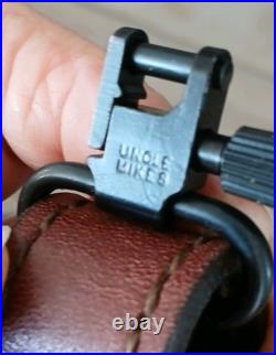 Leather Rifle Sling NRA Gun Strap with Uncle Mike's Swivels Tandy Brand Leather Rifle Sling NRA Gun Strap with Uncle Mike's Swivels Tandy Brand