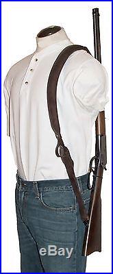 Leather Rifle Sling, Padded Choice of 3 Colors, INCLUDES SWIVELS Made in USA