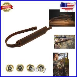 Leather Rifle Sling Padded Crazy Horse Brown Amish Made