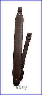 Leather Rifle Sling, Padded with Thumb Strap, Made in USA