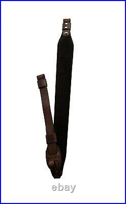 Leather Rifle Sling, Padded with Thumb Strap, Made in USA