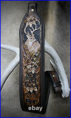 Leather Rifle Sling, Prize Buck Made by Seelye Leather Works, Hand Made in USA