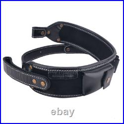 Leather Rifle Sling Shoulder Strap Ammo Pouch For. 45-70.308.30-06 Brown /Black Leather Rifle Sling Shoulder Strap Ammo Pouch For. 45-70.308.30-06 Brown /Black