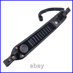 Leather Rifle Sling Shoulder Strap Ammo Pouch For. 45-70.308.30-06 Brown /Black Leather Rifle Sling Shoulder Strap Ammo Pouch For. 45-70.308.30-06 Brown /Black