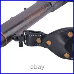 Leather Rifle Sling Shoulder Strap Ammo Pouch For. 45-70.308.30-06 Brown /Black Leather Rifle Sling Shoulder Strap Ammo Pouch For. 45-70.308.30-06 Brown /Black