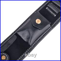 Leather Rifle Sling Shoulder Strap Ammo Pouch For. 45-70.308.30-06 Brown /Black Leather Rifle Sling Shoulder Strap Ammo Pouch For. 45-70.308.30-06 Brown /Black
