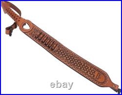 Leather Rifle Sling Two Point Sling with QD Sling Swivel Adjustable Rifle Sling