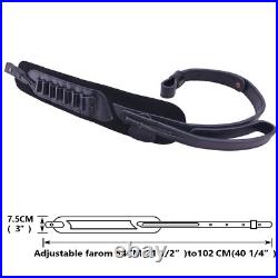 Leather Rifle Sling with Shell Holder Shotgun Shoulder Belt for. 22LR 16GA 20GA