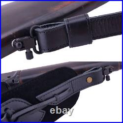Leather Rifle Sling with Shell Holder Shotgun Shoulder Belt for. 22LR 16GA 20GA