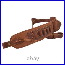 Leather Rifle Soft Cheek Rest Pad with Ammo Holder Sling Set for. 308.22.357 12GA