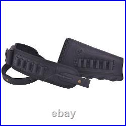 Leather Set of Rifle Buttstock Shell Holder with Padded Gun Slot Sling Hunting