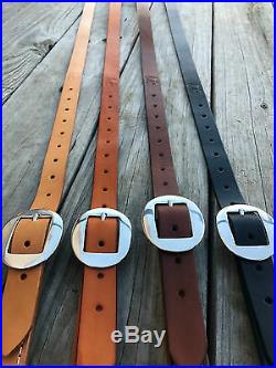 Leather Strap Gun Sling Adjustable with Swivels -Made in USA