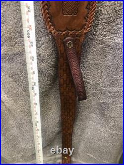 Leather hunting rifle sling hand made by myself with new swivels Viking Scene