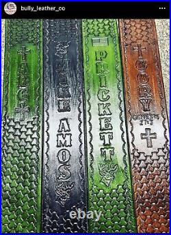 Leather rifle sling with swivels, Handmade, Personalizable, Custom Names