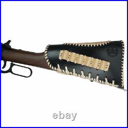 Left Handed Hunter Leather Rifle Buttstock With Gun Sling Belt For. 30-06.308