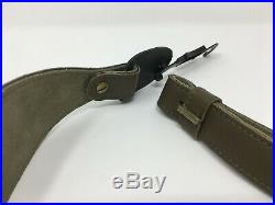 Levy's 2.25 Leather Cobra Rifle/Shotgun Sling SUEDE LINED with Embroidered Moose