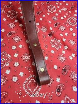 Levy's Cab1 Cabelas Stitched Leather Rifle Sling Suede Backed With Swivels