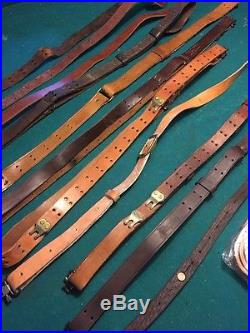 Lot Leather Rifle Straps Slings Adjustable Military Style. Boyd, Western