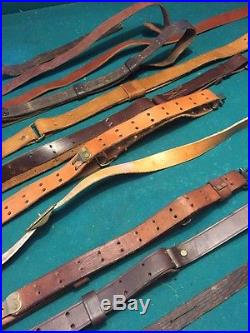Lot Leather Rifle Straps Slings Adjustable Military Style. Boyd, Western