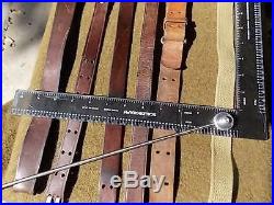 Lot Of Six, Vintage, Leather Rifle Slings, One, Military Canvas