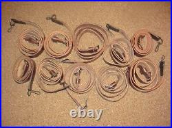 Lot of 10 Romanian military leather rifle slings V good reddish brown w keepers