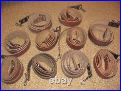 Lot of 10 Romanian military leather rifle slings good reddish brown no keepers