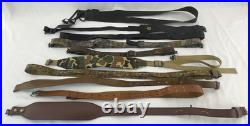 Lot of 10 Vintage Gun Slings & Straps Leather & Camo Nylon