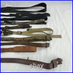 Lot of 10 Vintage Gun Slings & Straps Leather & Camo Nylon