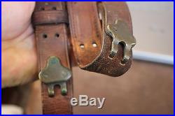Lot of 4 Vintage Leather (Military) Rifle Slings & a Military Web belt