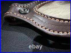 MTR Custom Leather Hair On Hide Leather Rifle/Shotgun Sling-USA-Adjustable-Brown MTR Custom Leather Hair On Hide Leather Rifle/Shotgun Sling-USA-Adjustable-Brown