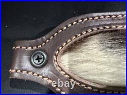 MTR Custom Leather Hair On Hide Leather Rifle/Shotgun Sling-USA-Adjustable-Brown MTR Custom Leather Hair On Hide Leather Rifle/Shotgun Sling-USA-Adjustable-Brown