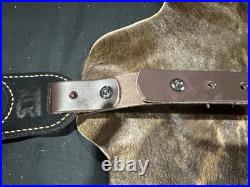 MTR Custom Leather Hair On Hide Leather Rifle/Shotgun Sling-USA-Adjustable-Brown MTR Custom Leather Hair On Hide Leather Rifle/Shotgun Sling-USA-Adjustable-Brown