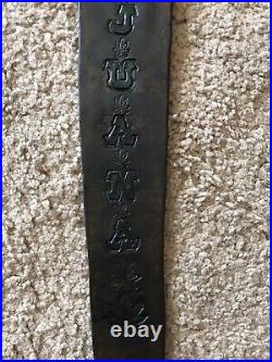 Marijuana Custom Leather Rifle Sling Hand Tooled And Made in the USA