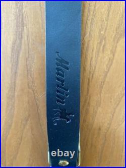 Marlin Black Leather Adjustable Sling 1 Embossed Logo OEM 1894 1895 336 Swivel Marlin Black Leather Adjustable Sling 1 Embossed Logo OEM 1894 1895 336 Swivel