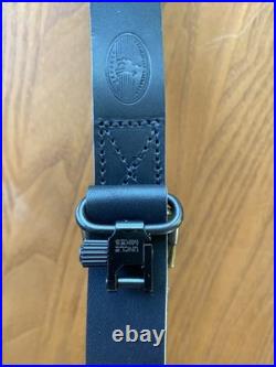 Marlin Black Leather Adjustable Sling 1 Embossed Logo OEM 1894 1895 336 Swivel Marlin Black Leather Adjustable Sling 1 Embossed Logo OEM 1894 1895 336 Swivel