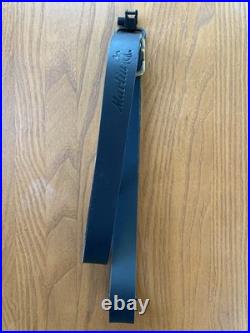 Marlin Black Leather Adjustable Sling 1 Embossed Logo OEM 1894 1895 336 Swivel Marlin Black Leather Adjustable Sling 1 Embossed Logo OEM 1894 1895 336 Swivel