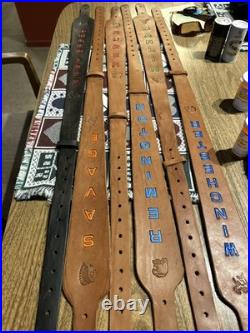 Marlin Brown Custom Leather Rifle Sling Hand Tooled And Made in the USA