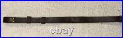 Military Style Rifle Sling 1-1/4 Inch Dark Brown Leather