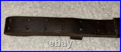Military Style Rifle Sling 1-1/4 Inch Dark Brown Leather